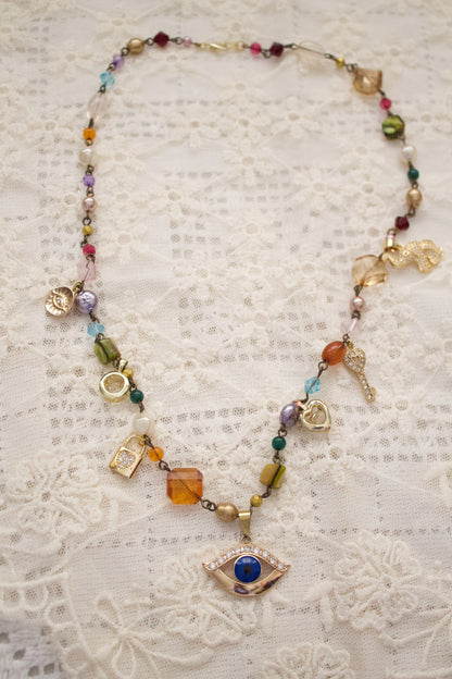 Ojos de Colores Charm Beaded Necklace