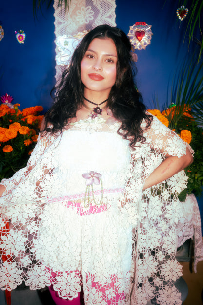 Woven Histories: The Upcycled Lace Poncho