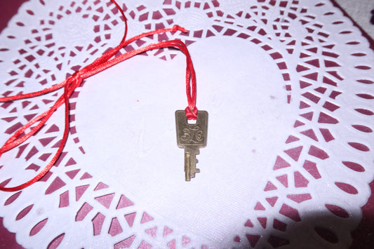 Red Silk Ribbon and Key Pendant 5