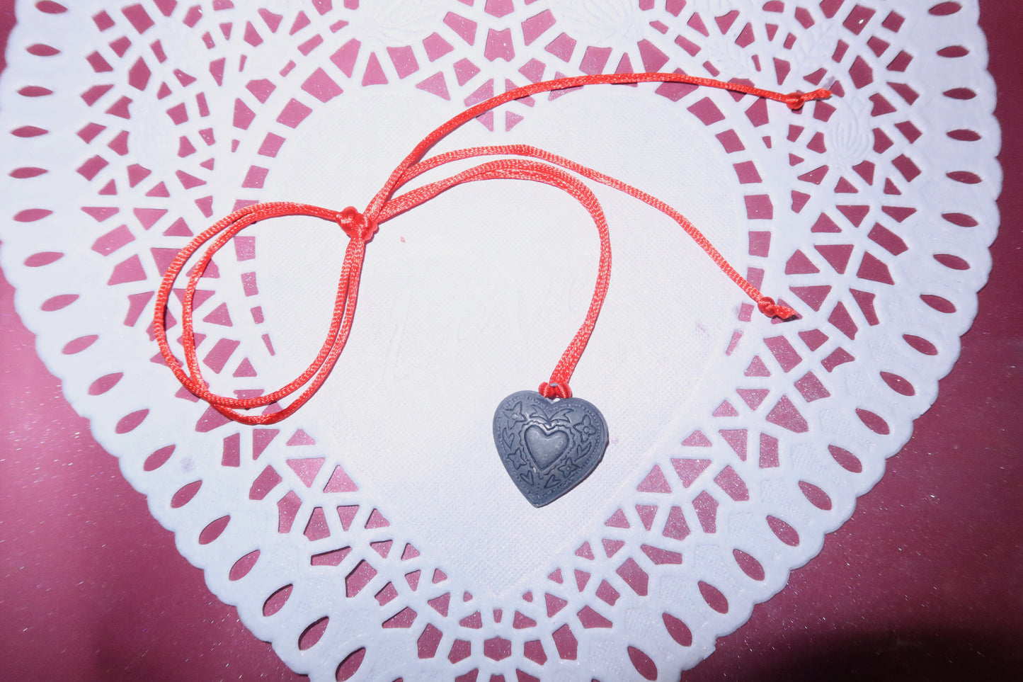 Red Silk Ribbon and Pendant 4