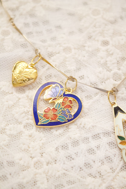 Cloisonné Elegance Heart Locket Necklace