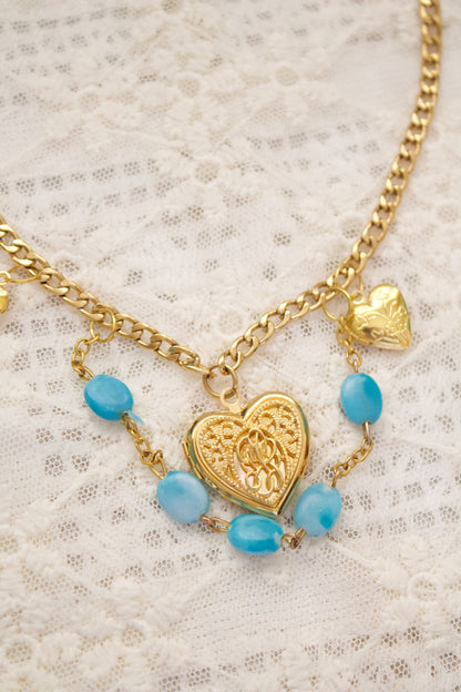 Cielo de Zafiro Heart Locket Necklace