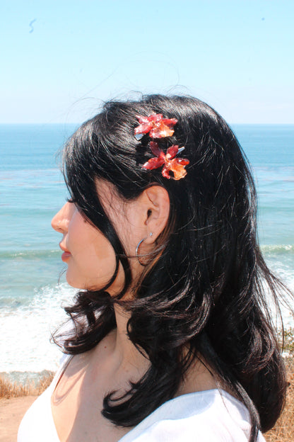 Amber Orchid Hair Clip