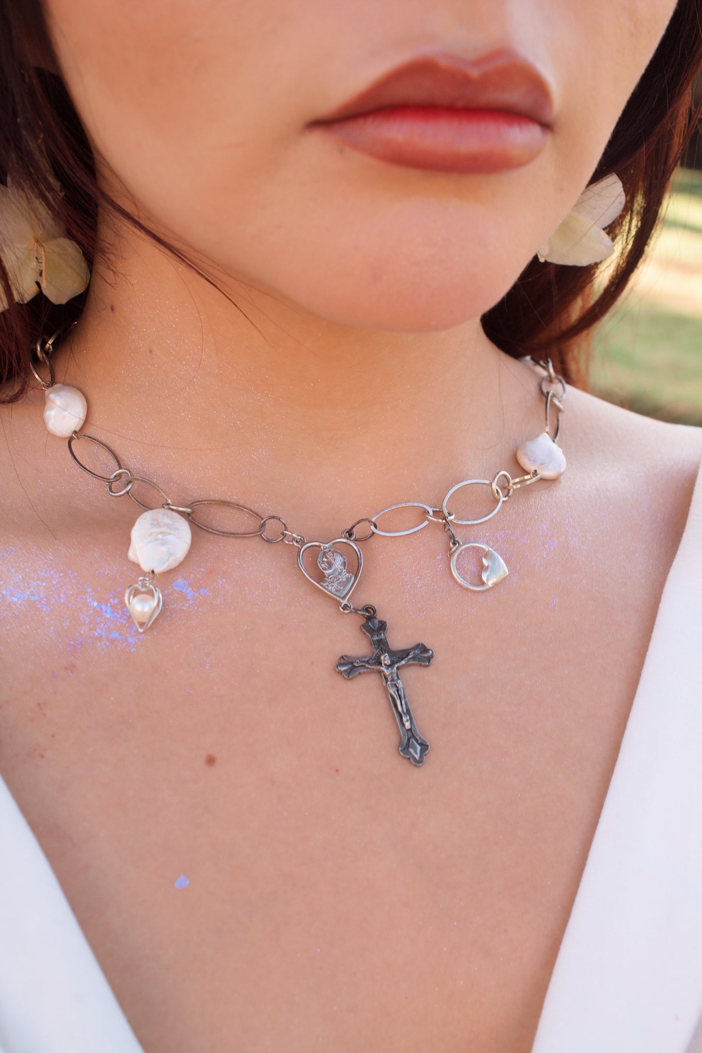 Cruz de Plata Choker