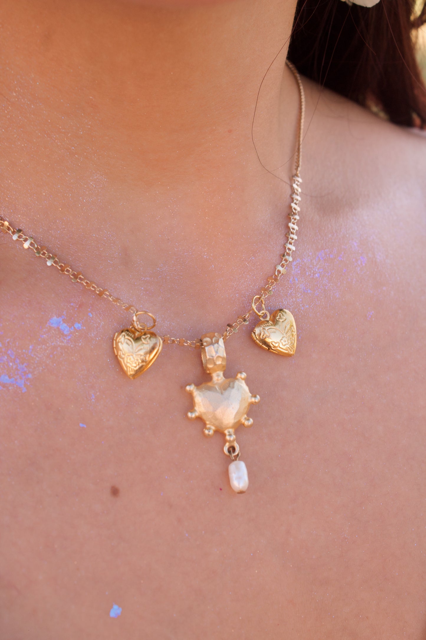 Gold Heart Locket Necklace