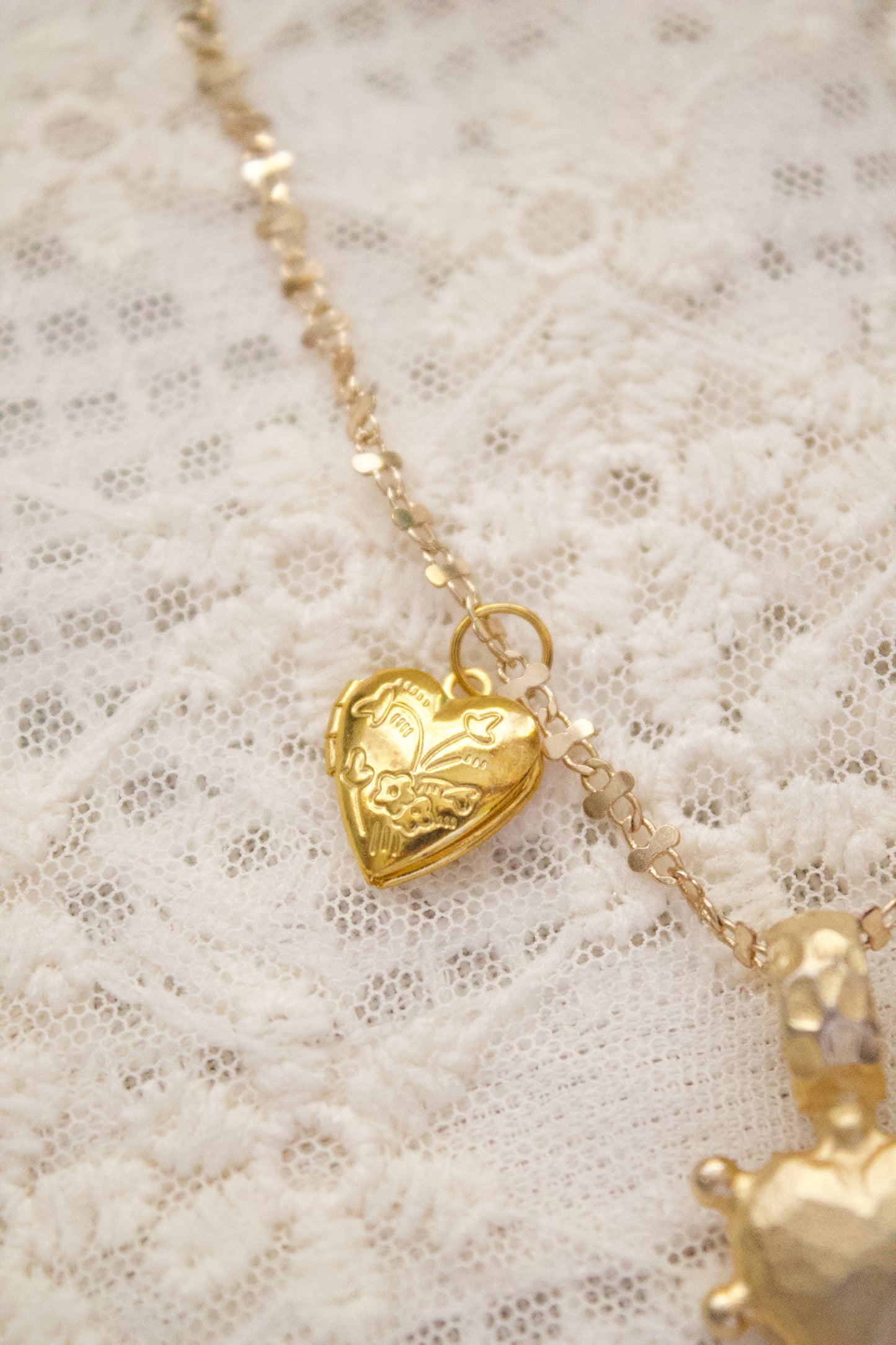 Gold Heart Locket Necklace