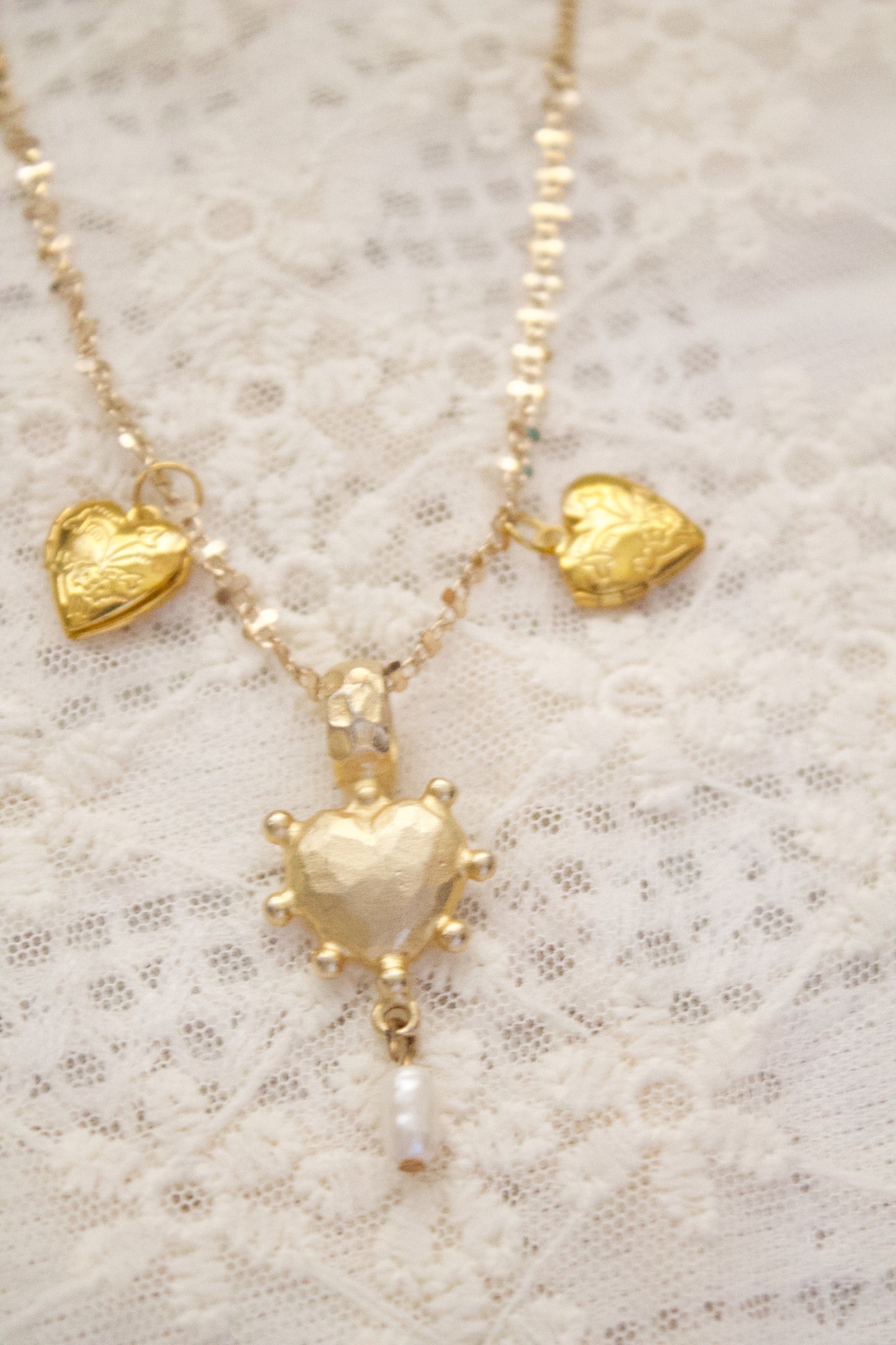 Gold Heart Locket Necklace